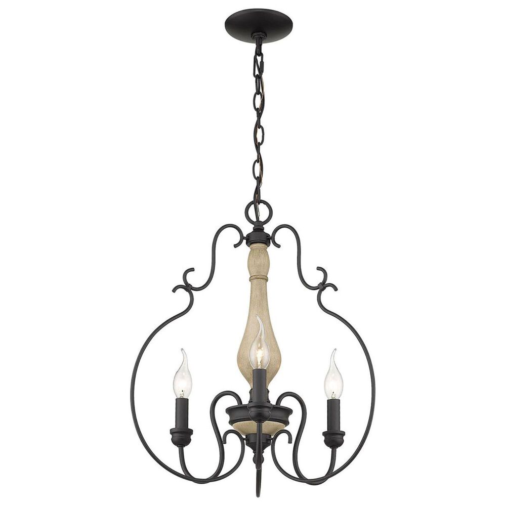 Golden Lighting Suzette 3-Light Pendant in Natural Black, , large