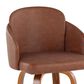 LumiSource Dahlia Swivel Bar Stool with Camel Upholstery in Walnut and Chrome (Set of 2), , large