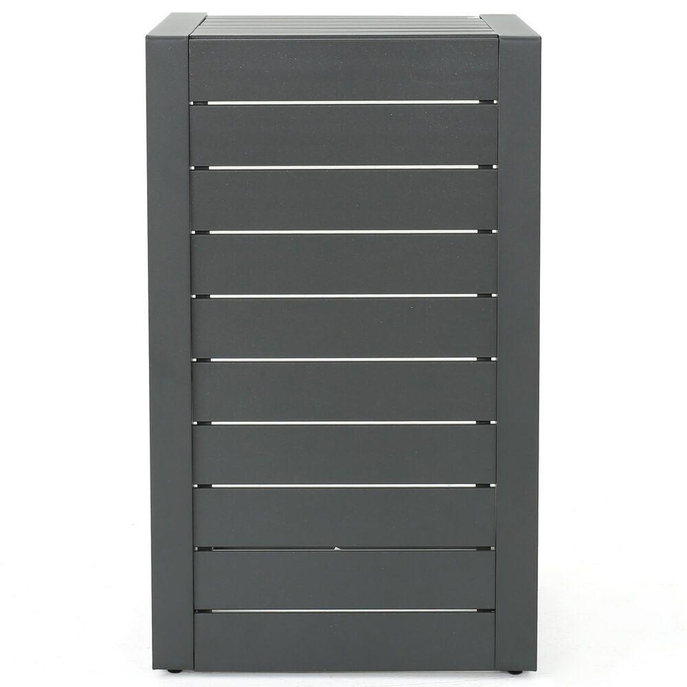 Hearth and Haven Cape Coral C-Shaped Patio Side Table in Grey, , large