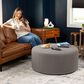 Jaxx Candler Boucle Fabric Ottoman in Dark Grey, , large