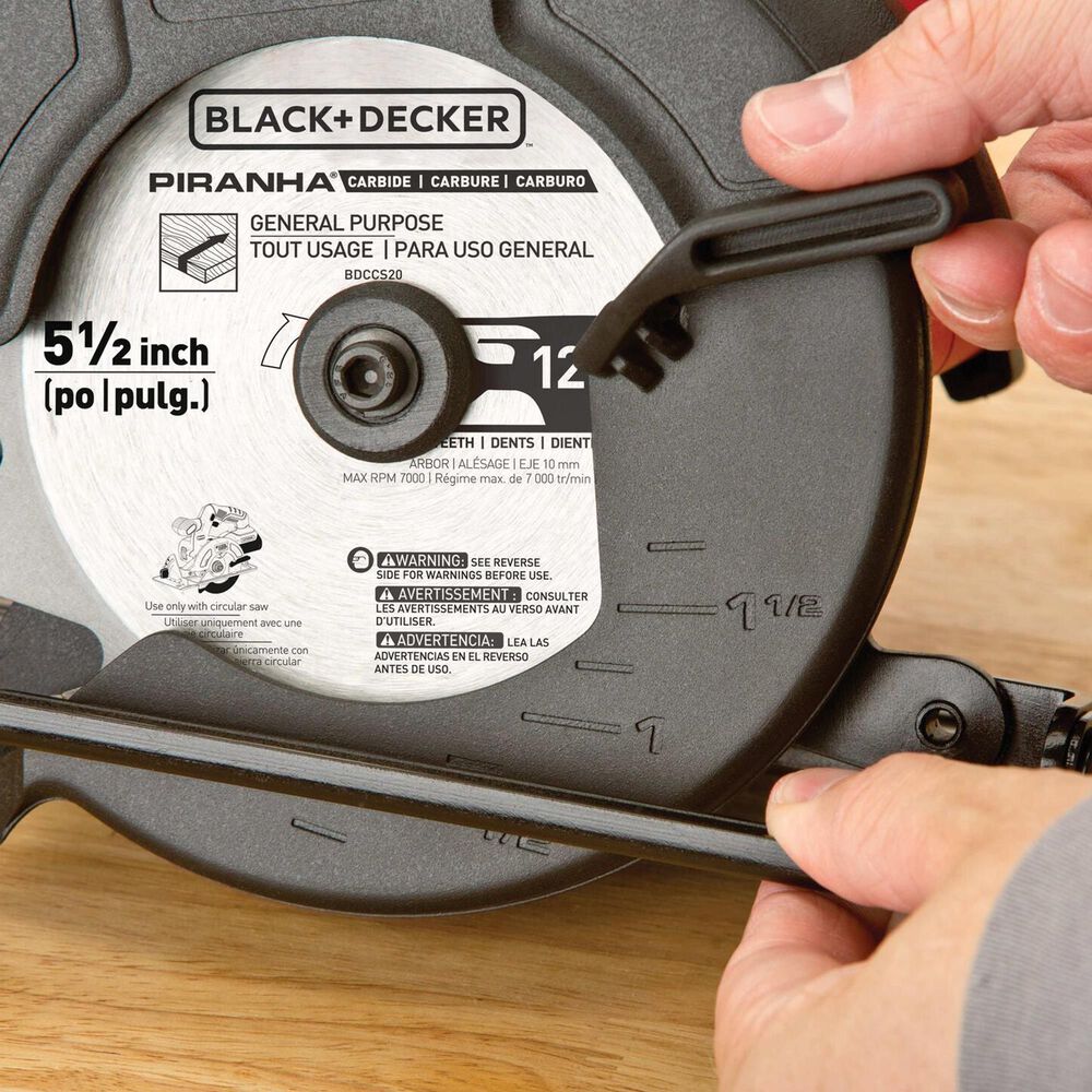 Black &amp; Decker 20V Max Powerconnect 5.5&quot; Cordless Circular Saw Tool in Black and Orange, , large
