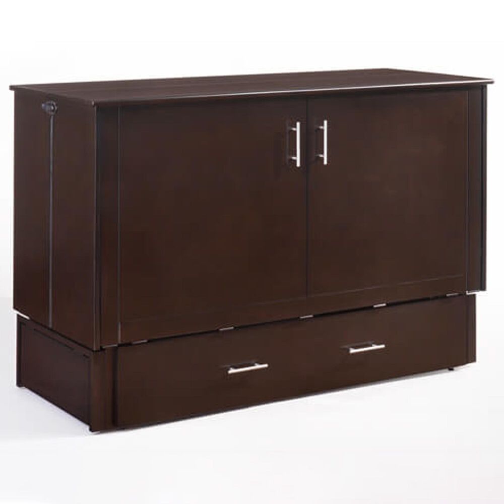 New Day Furniture Sagebrush Queen Murphy Cabinet Bed in Dark Chocolate with Mattress , , large