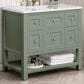 James Martin Vanities Breckenridge 36" Single Bathroom Vanity in Smokey Celadon with 3 cm Ethereal Noctis Quartz Top and Rectangular Sink, , large