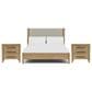 Shannon Hills Davie 3-Piece Queen Upholstered Panel Bed with Nightstand Set in Pale Oak, , large