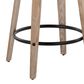 LumiSource Grotto Swivel Counter Stool with White Faux Leather Upholstery in Whitewashed Wood and Black (Set of 2), , large