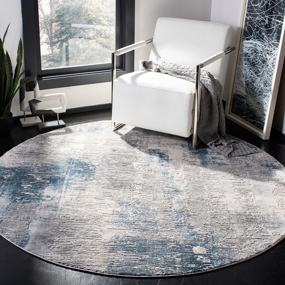 Safavieh Invista 6&#39;7&quot; Round Grey and Ivory Area Rug, , large