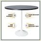Leisuremod LeisureMod Verve Collection Modern Bar Height Table White Base with 48 Round Black Marbelized Sintered Stone Top, , large