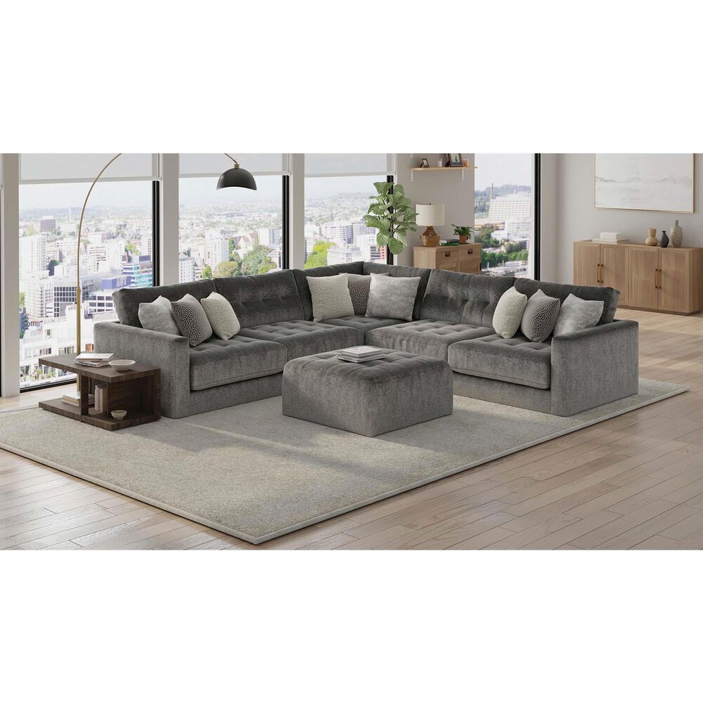 Hartsfield Kimpton Cocktail Ottoman in Greystone, , large