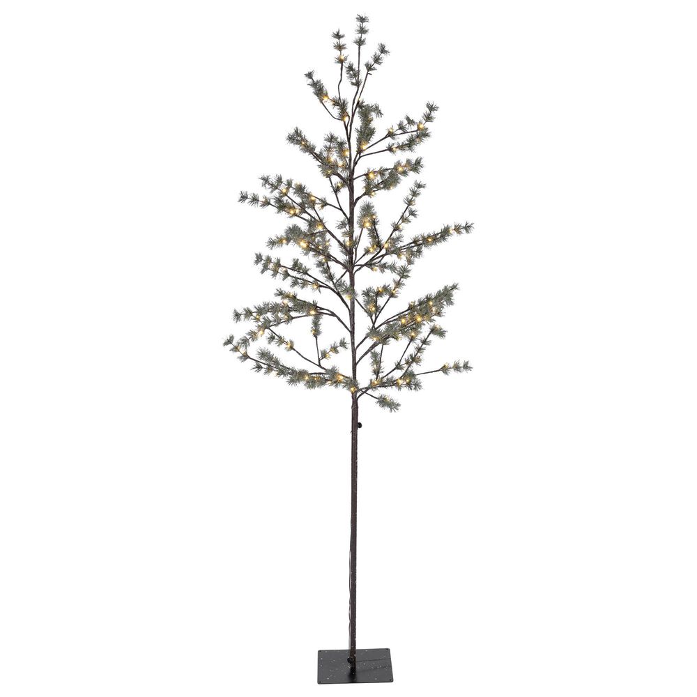 The Gerson Company 7" Pre-Lit Artificial Pine Christmas Tree with LED Lights in Green, , large