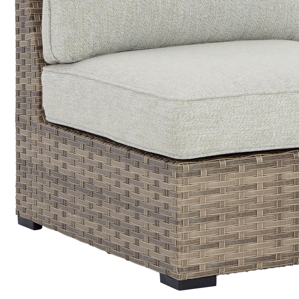 Ashley Calworth Patio Armless Chair in Beige &#40;Set of 2&#41;, , large