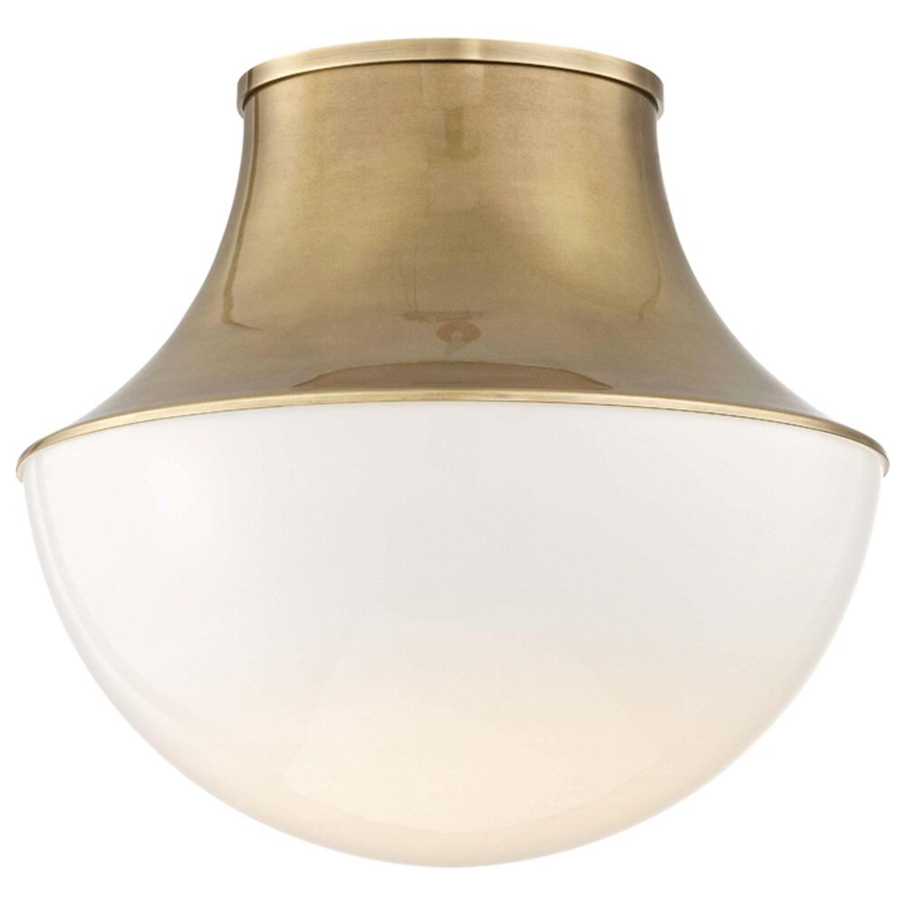 Hudson Valley Lighting Lettie 14.75" 1-Light Flush Mount in Aged Brass, , large