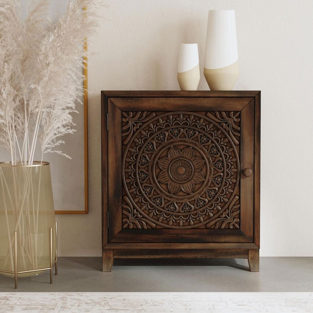 Linon Home Decor Grace Cabinet in Dark Brown, , large