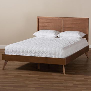Baxton Studio Artemis Full Platform Bed in Walnut, , large