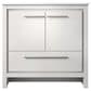 Lexora Home Lafarre 36" Single Bathroom Vanity in White with 2 cm White Cultured Marble Top and Rectangular Sink, , large