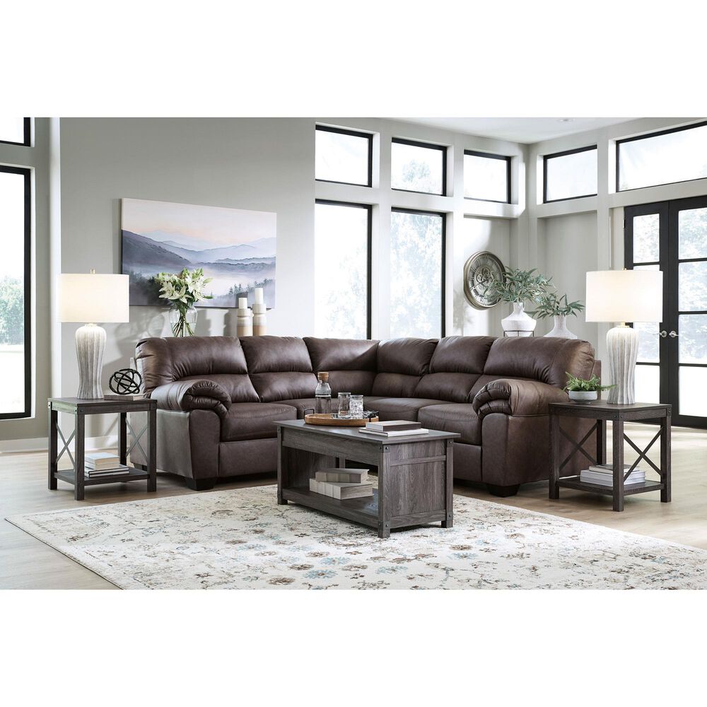 Ashley WillowBend 2-Piece Symmetrical Sectional with LAF Sofa in Umber, , large