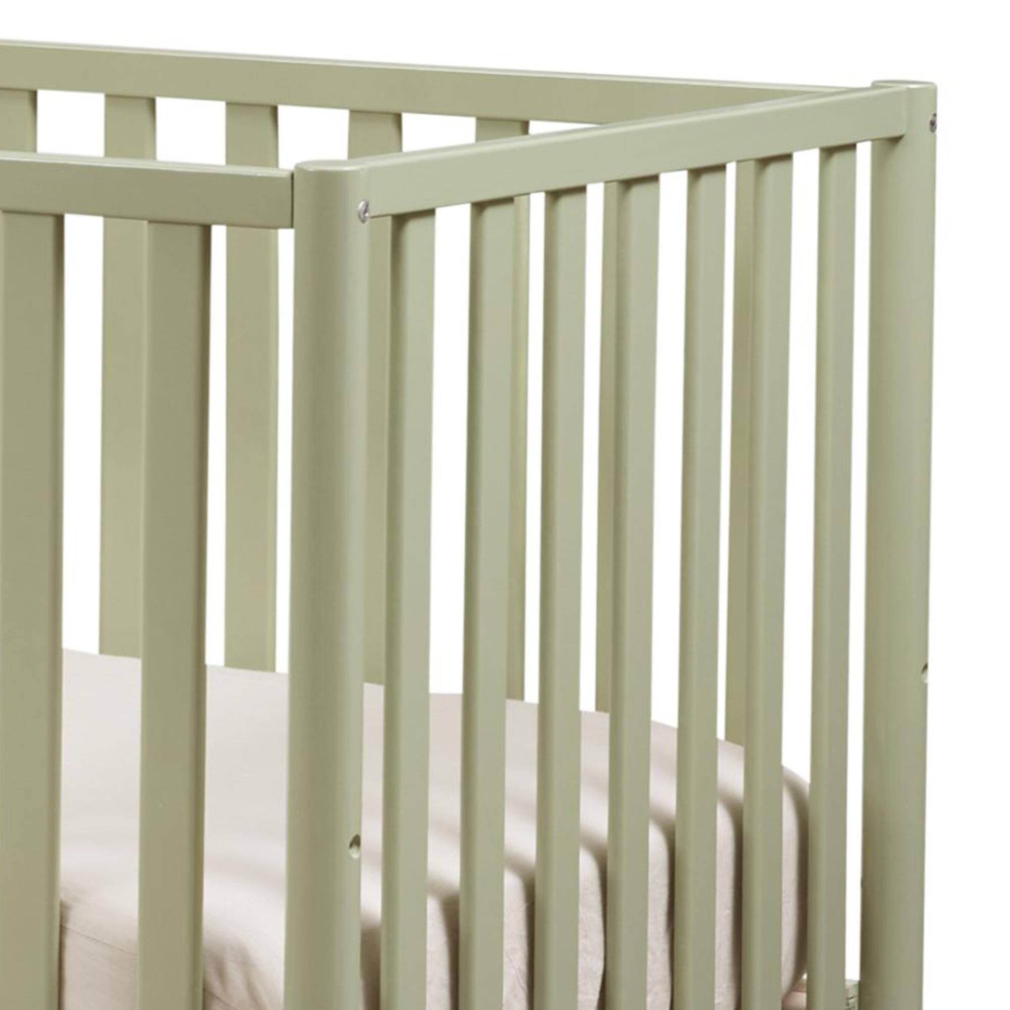 Sorelle Mia 3 In 1 Convertible Crib with Toddler Rail in Sage and Natural NFM