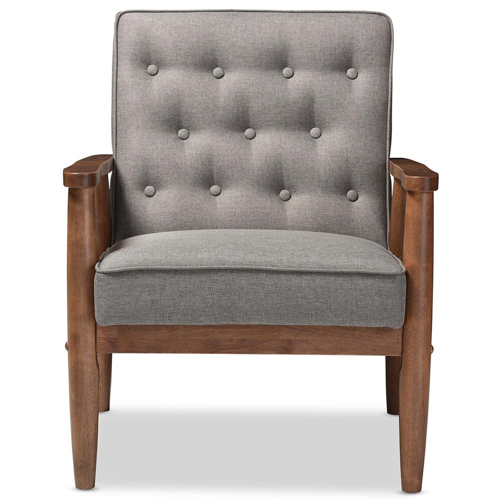 Baxton Studio Sorrento Lounge Chair in Grey, , large