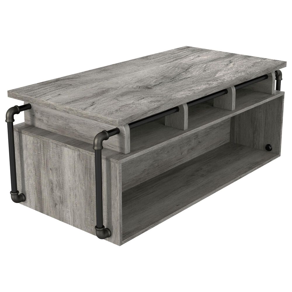 Furniture of America Hartman Lift-Top Coffee Table in Vintage Gray Oak, , large