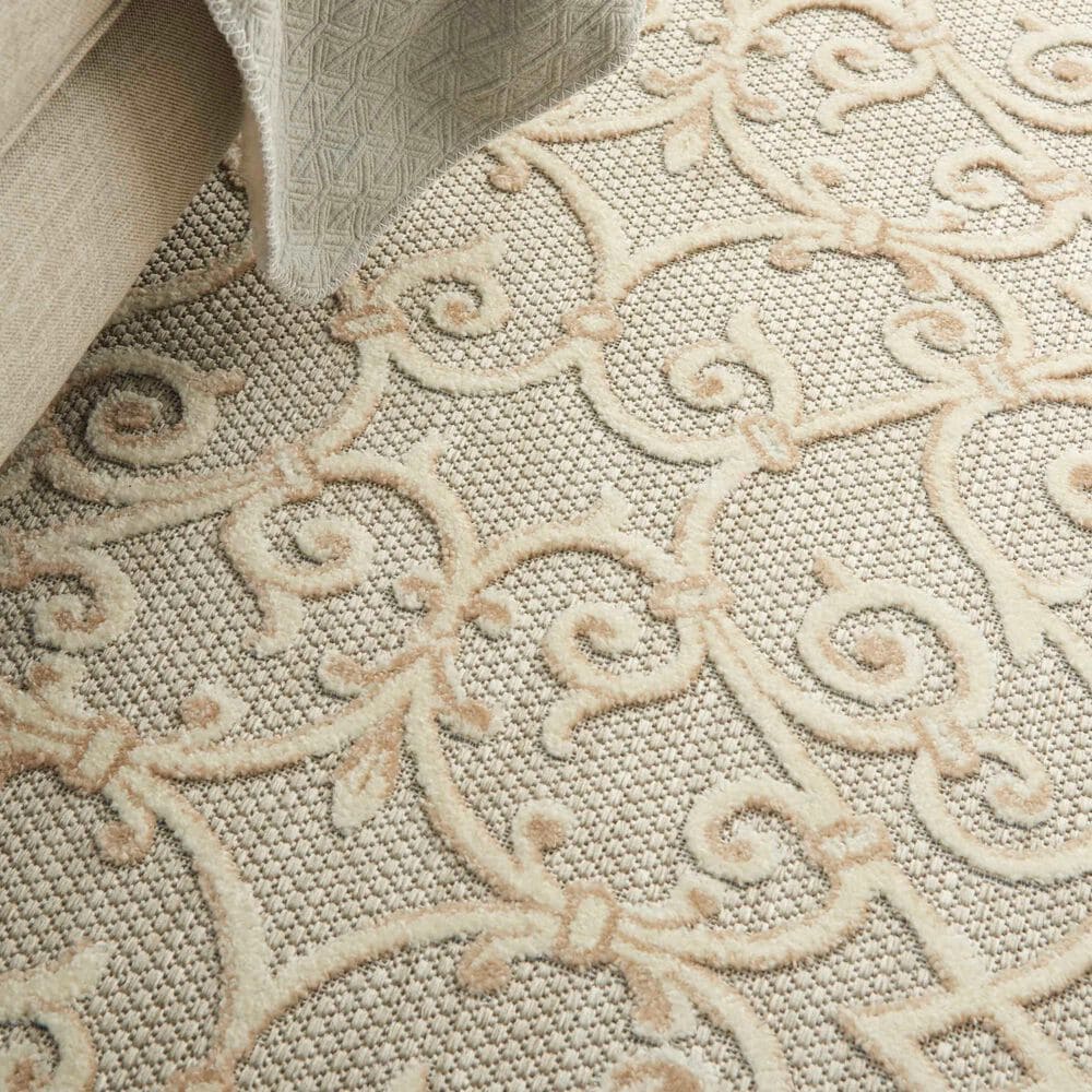 Nourison Aloha Damask 9&#39;6&quot; x 13&#39; Natural Indoor/Outdoor Area Rug, , large