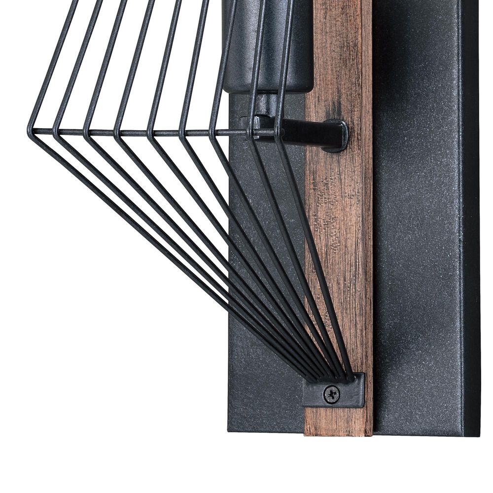Vaxcel Dearborn 1-Light Wall Sconce in Black Iron and Burnished Oak, , large