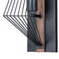 Vaxcel Dearborn 1-Light Wall Sconce in Black Iron and Burnished Oak, , large