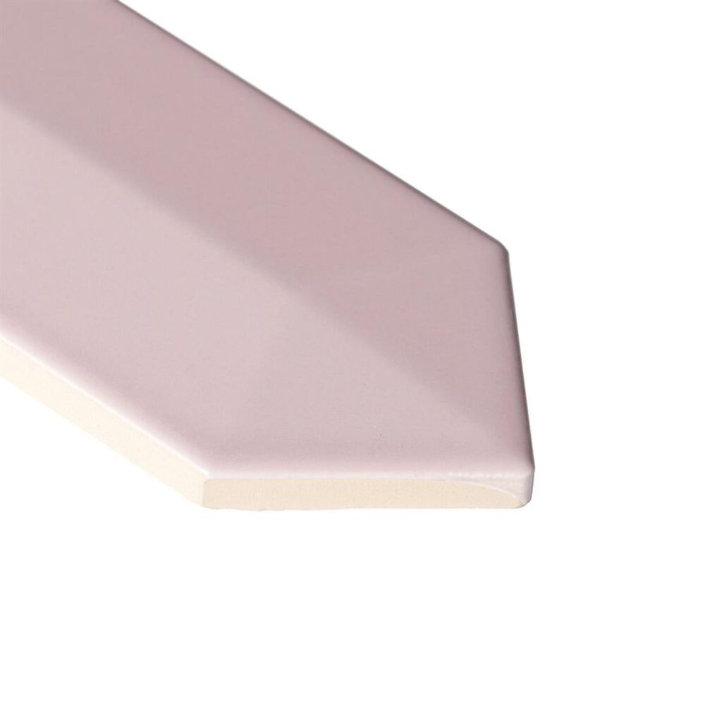 Soho Studio Clark Contour Pink 2.6" x 13" Ceramic Tile, , large