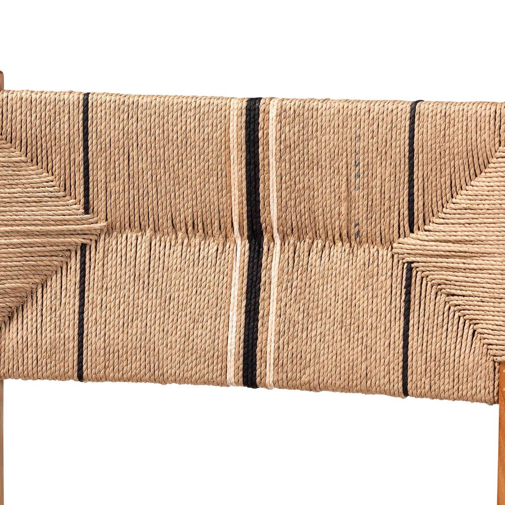 Baxton Studio Prita Bar Stool in Brown and Natural (Set of 2), , large