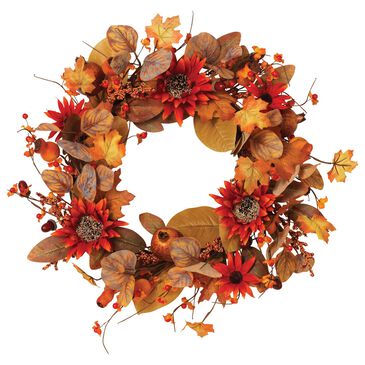 The Gerson Company 22" Harvest Wreath in Orange, , large