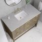 James Martin Vanities Emmeline 48" Single Vanity in Pebble Oak with 3 cm Eternal Jasmine Pearl Quartz Top, , large