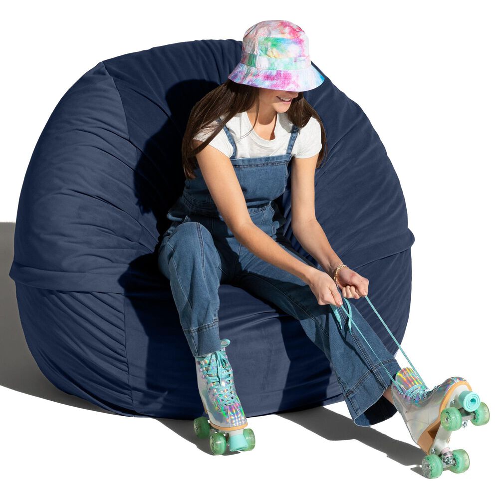 Jaxx Saxx 5&#39; Large Round Bean Bag Chair in Navy Blue, , large