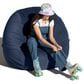 Jaxx Saxx 5" Large Round Bean Bag Chair in Navy Blue, , large