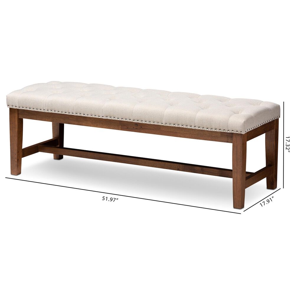 Baxton Studio Ainsley Accent Bench in Light Beige, , large