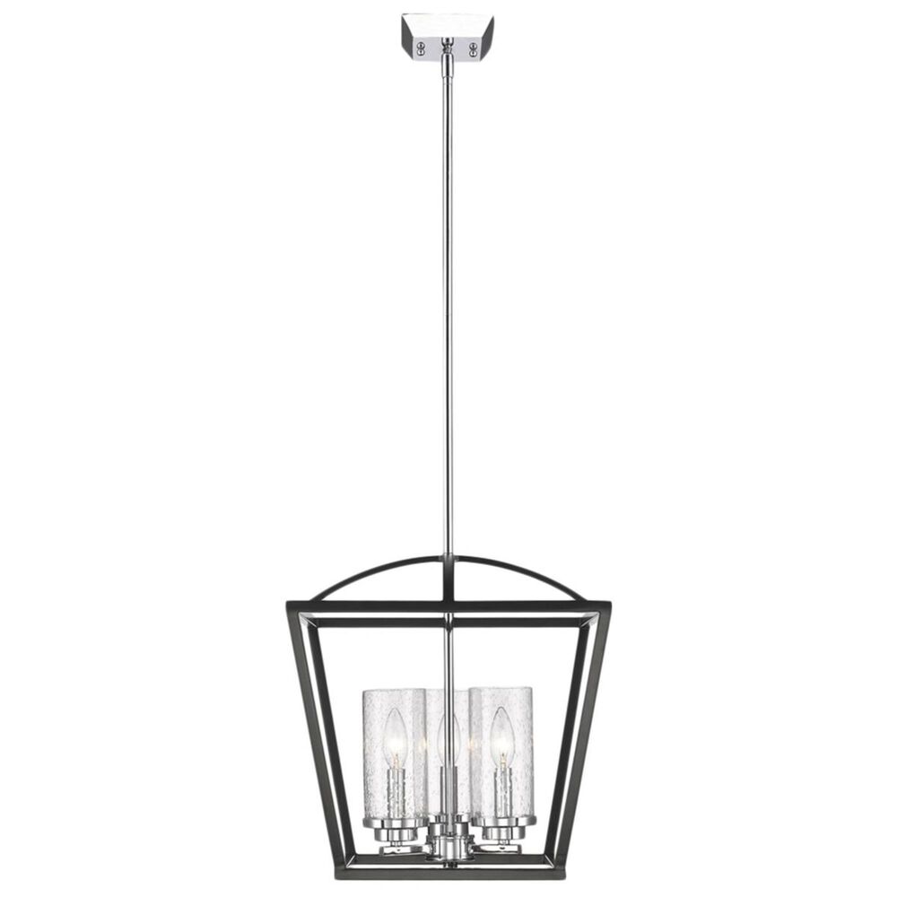 Golden Lighting Mercer 3-Light Pendant in Black with Seeded Glass, , large