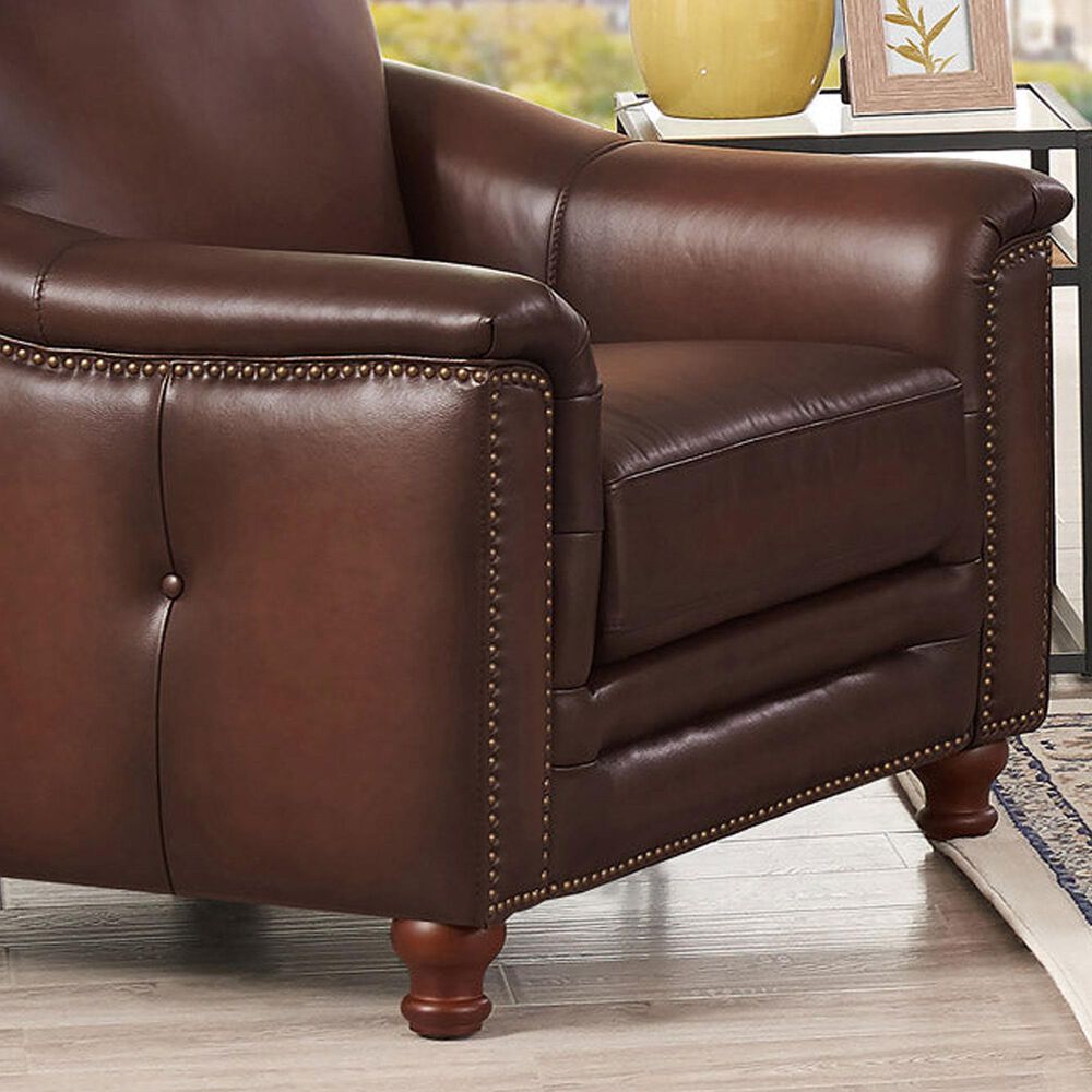 Hydeline Belfast Stationary Chair and Ottoman Set in Caramel Brown, , large