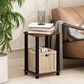 HOMLUX Simplistic 1-Tier End Table in Amber Pine and Black, , large