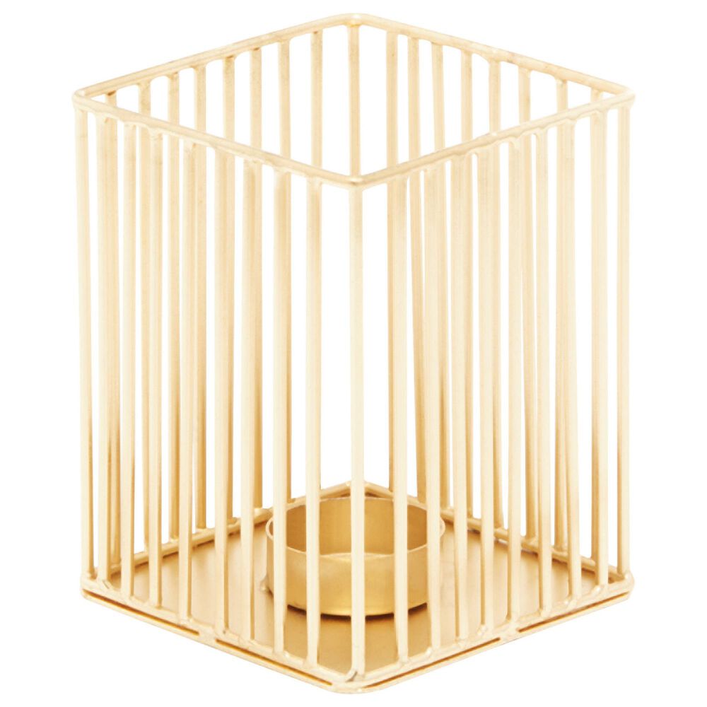 Maple and Jade Modern Metal Candle Holder with Rectangular Cage Design in Gold &#40;Set of 3&#41;, , large