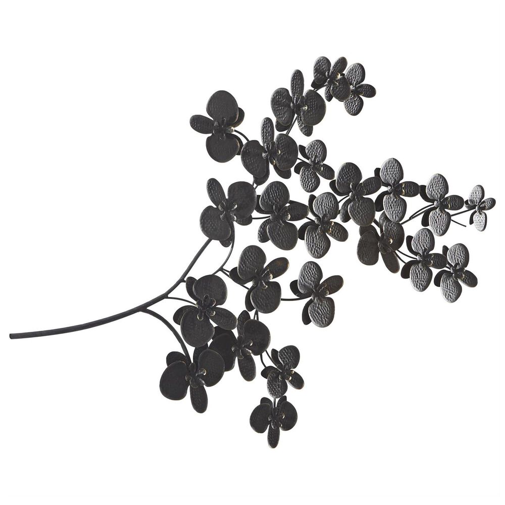 Maple and Jade 60&quot; x 36&quot; Orchid Floral Wall Decor with Stem in Matte Black, , large
