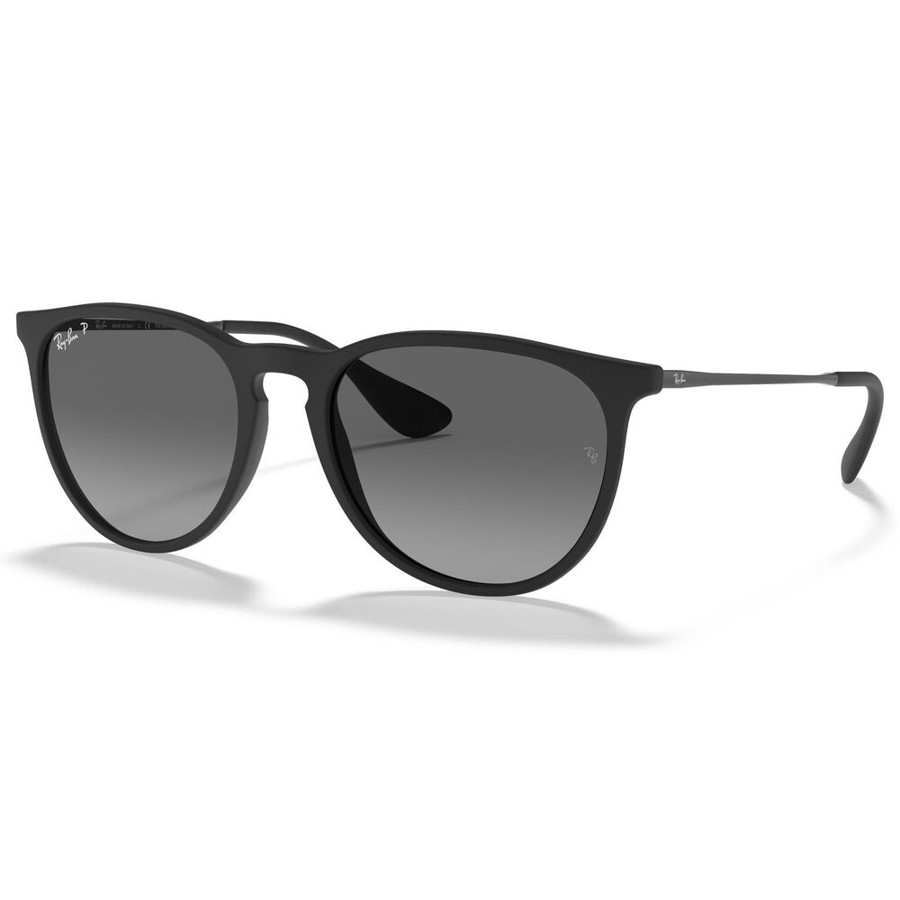 Ray-Ban Erika Sunglasses with Grey Polarized Lenses in Matte Black, , large