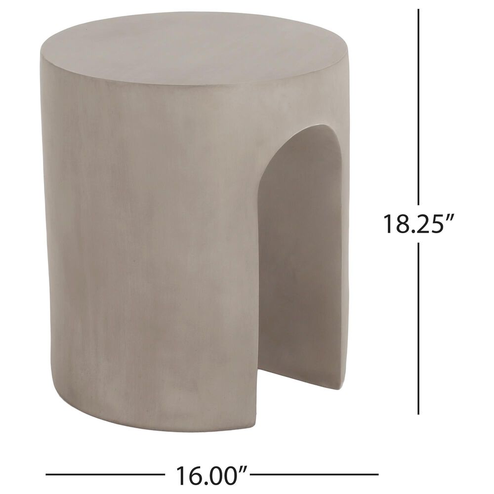 Hearth and Haven Outdoor U-Shaped Side Table in Light Grey, , large