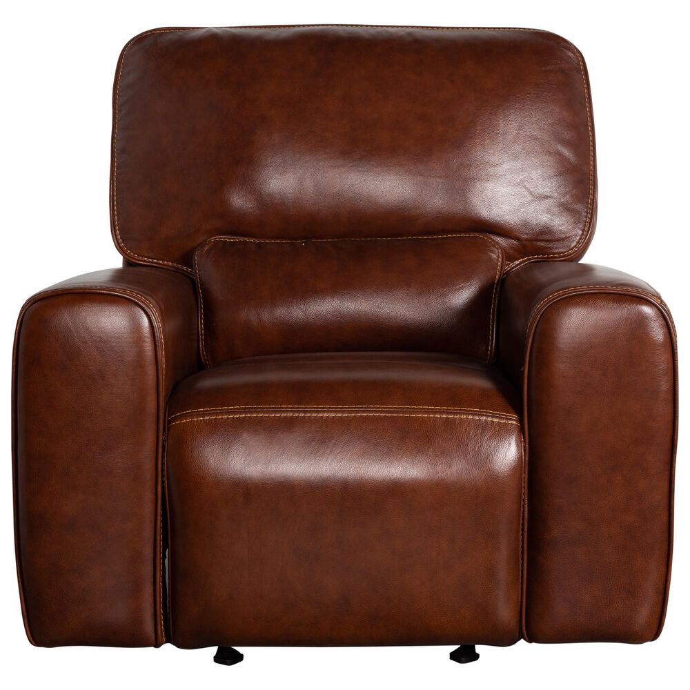 Italiano Furniture Leather Power Gliding Recliner with Power Headrest in Brown, , large