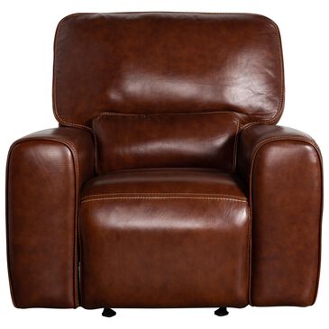Italiano Furniture Leather Power Gliding Recliner with Power Headrest in Brown, , large