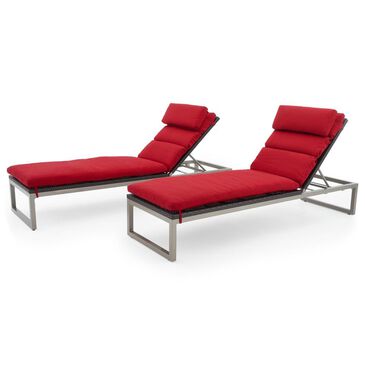 RST Brands Milo Sunbrella Patio Chaise Lounge in Sunset Red (Set of 2), , large