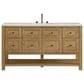 James Martin Vanities Breckenridge 60" Single Bathroom Vanity in Light Natural Oak with 3 cm Ethereal Noctis Quartz Top and Rectangular Sink, , large
