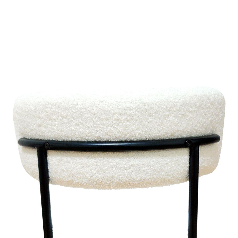 Hearth and Haven Side Chair with White Cushion in Black (Set of 2), , large