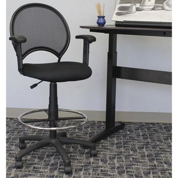 Regal Co. Boss Drafting Stool with Adjustable Arms in Black, , large