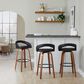 LumiSource Grotto Swivel Bar Stool with Black Faux Leather Upholstery in Walnut Wood and Black (Set of 2), , large