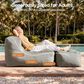HOMLUX 2-in-1 Bean Bag Chair with Ottoman in Dark Gray, , large