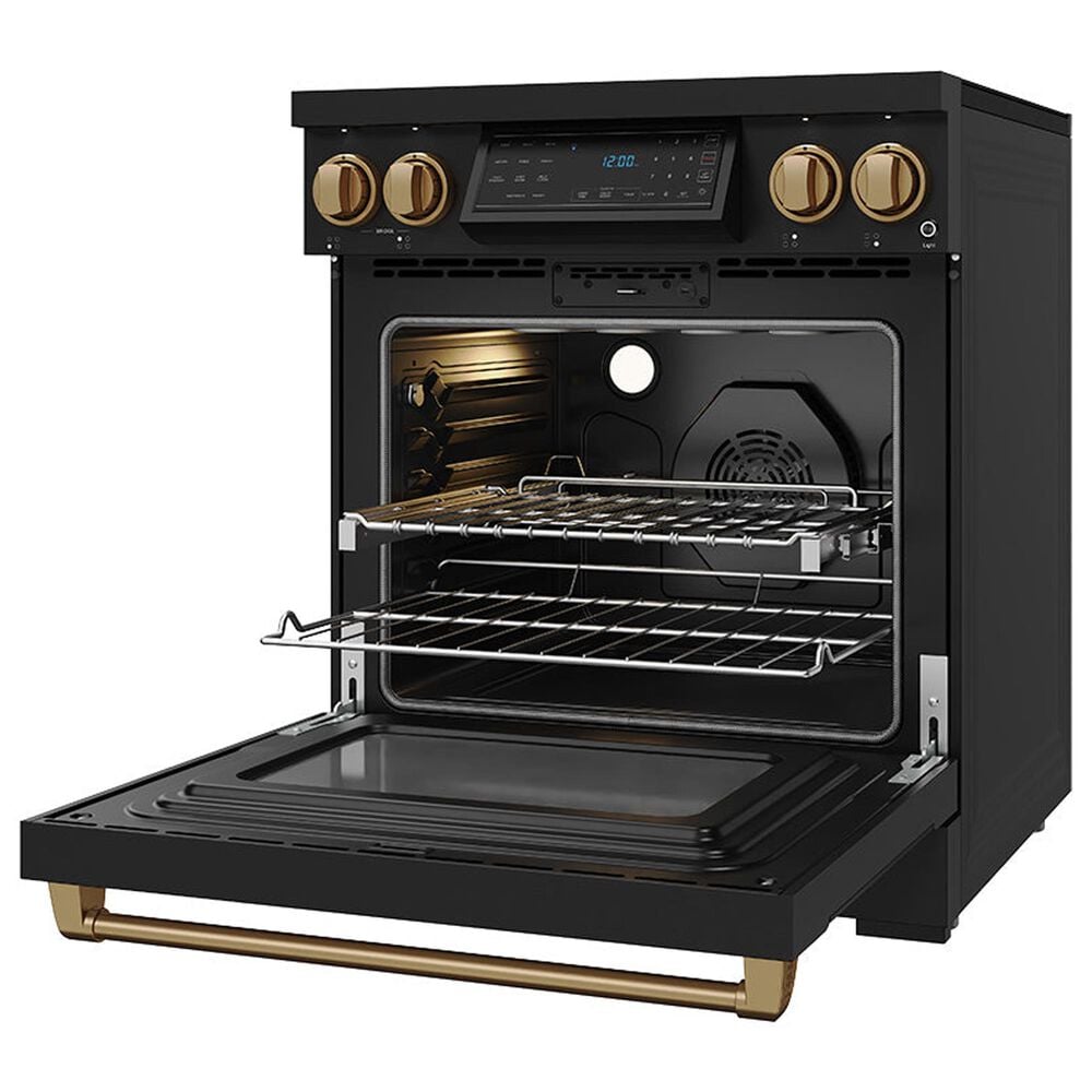 Thor Kitchen Gordon Ramsay 4.8 Cu. Ft. Professional Induction Range with Bronze Handle Kit in Black, , large