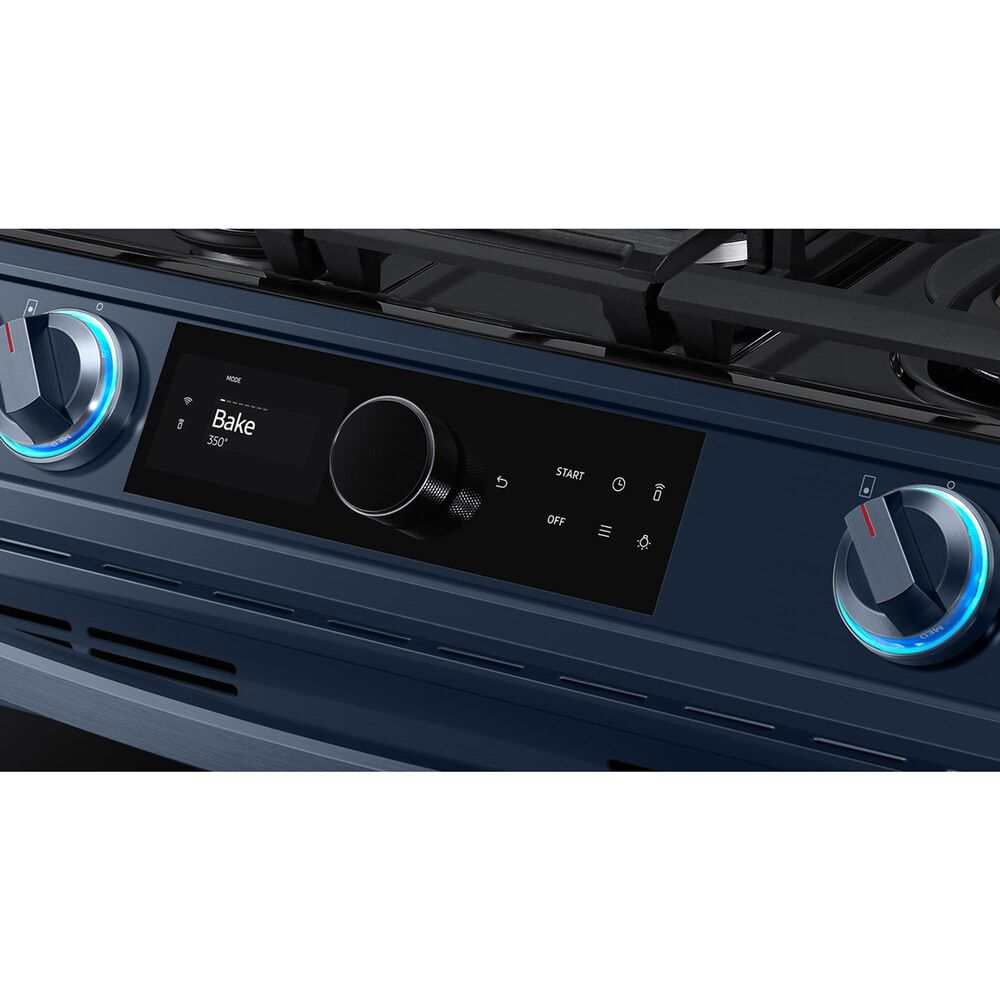 Samsung Bespoke Smart Slide-in Gas Range 6.0 cu. ft. w/ Smart Dial, Air Fry &amp; Wi-Fi in Navy Steel, , large