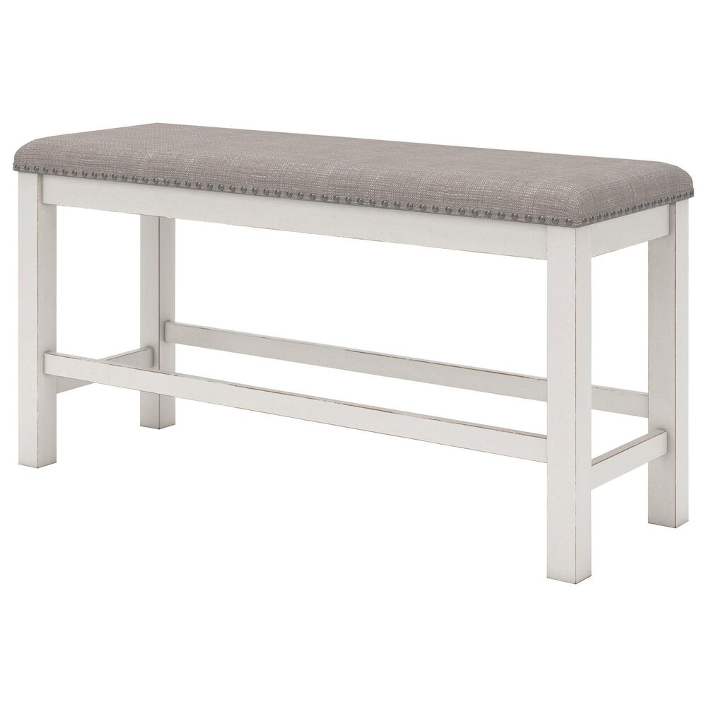 Ashley Robbinsdale 49&quot; Counter Height Bench in Antique White, , large